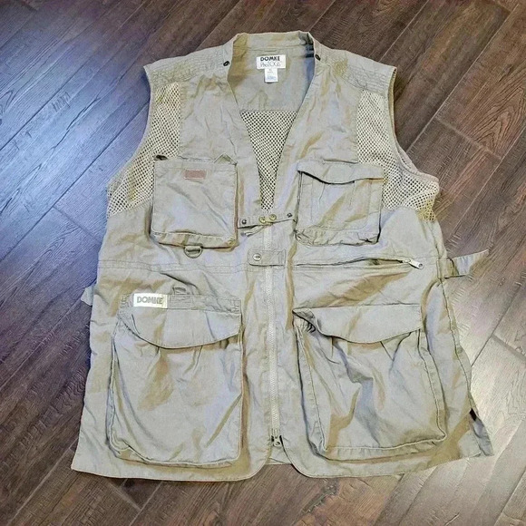 Vintage Domke Photographer Vest Men's Size XL Cotton Khaki PhoTOGS Vest pockets - Picture 1 of 7
